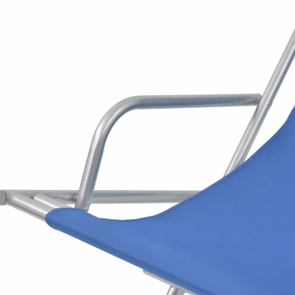 MAISON EXCLUSIVE - Chaises inclinables de terrasse lot de 2 acier bleu