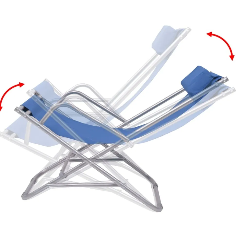 MAISON EXCLUSIVE - Chaises inclinables de terrasse lot de 2 acier bleu