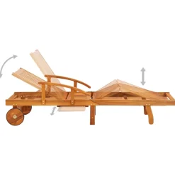 MAISON EXCLUSIVE - Chaises longues lot de 2 avec coussins bois d'acacia solide