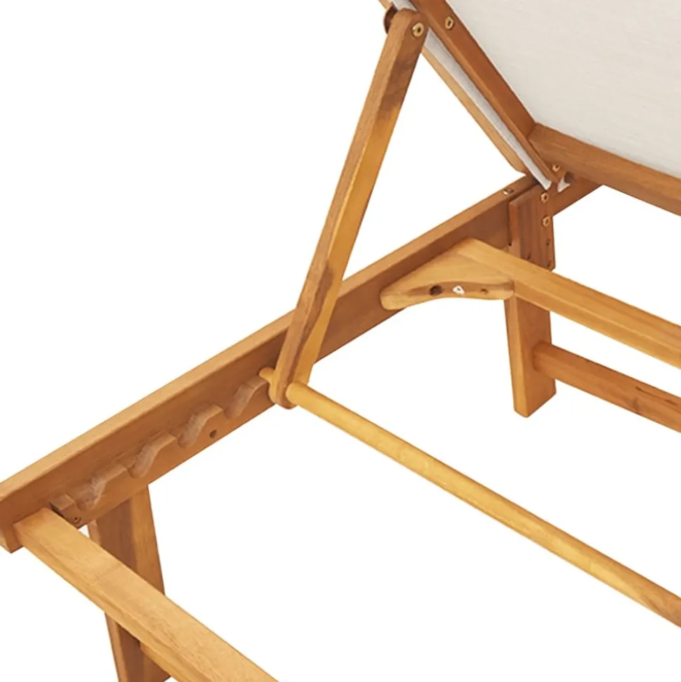 MAISON EXCLUSIVE - Chaises longues lot de 2 table gris bois d'acacia et textilène