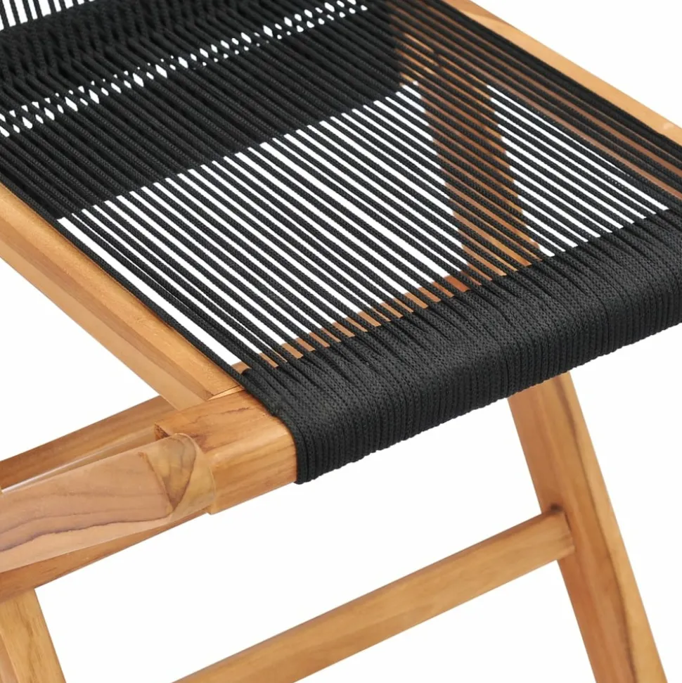 MAISON EXCLUSIVE - Chaises pliables de jardin lot de 2 bois teck solide et corde