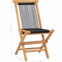 MAISON EXCLUSIVE - Chaises pliables de jardin lot de 2 bois teck solide et corde