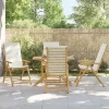 MAISON EXCLUSIVE - Chaises inclinables de jardin pliantes lot de 4 coussins bambou