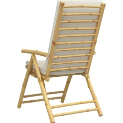 MAISON EXCLUSIVE - Chaises inclinables de jardin pliantes lot de 4 coussins bambou