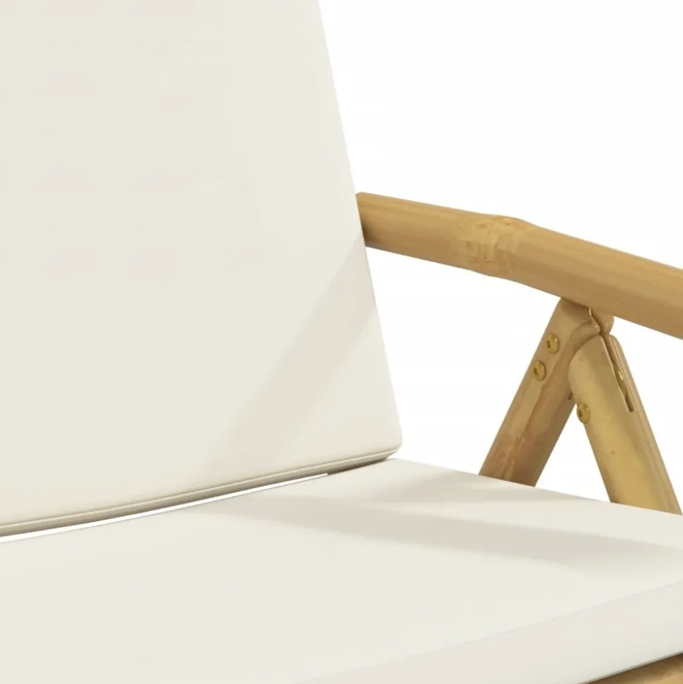 MAISON EXCLUSIVE - Chaises inclinables de jardin pliantes lot de 4 coussins bambou