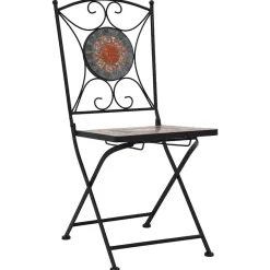 MAISON EXCLUSIVE - Chaises de bistrot mosaïque 2 pcs orange et gris