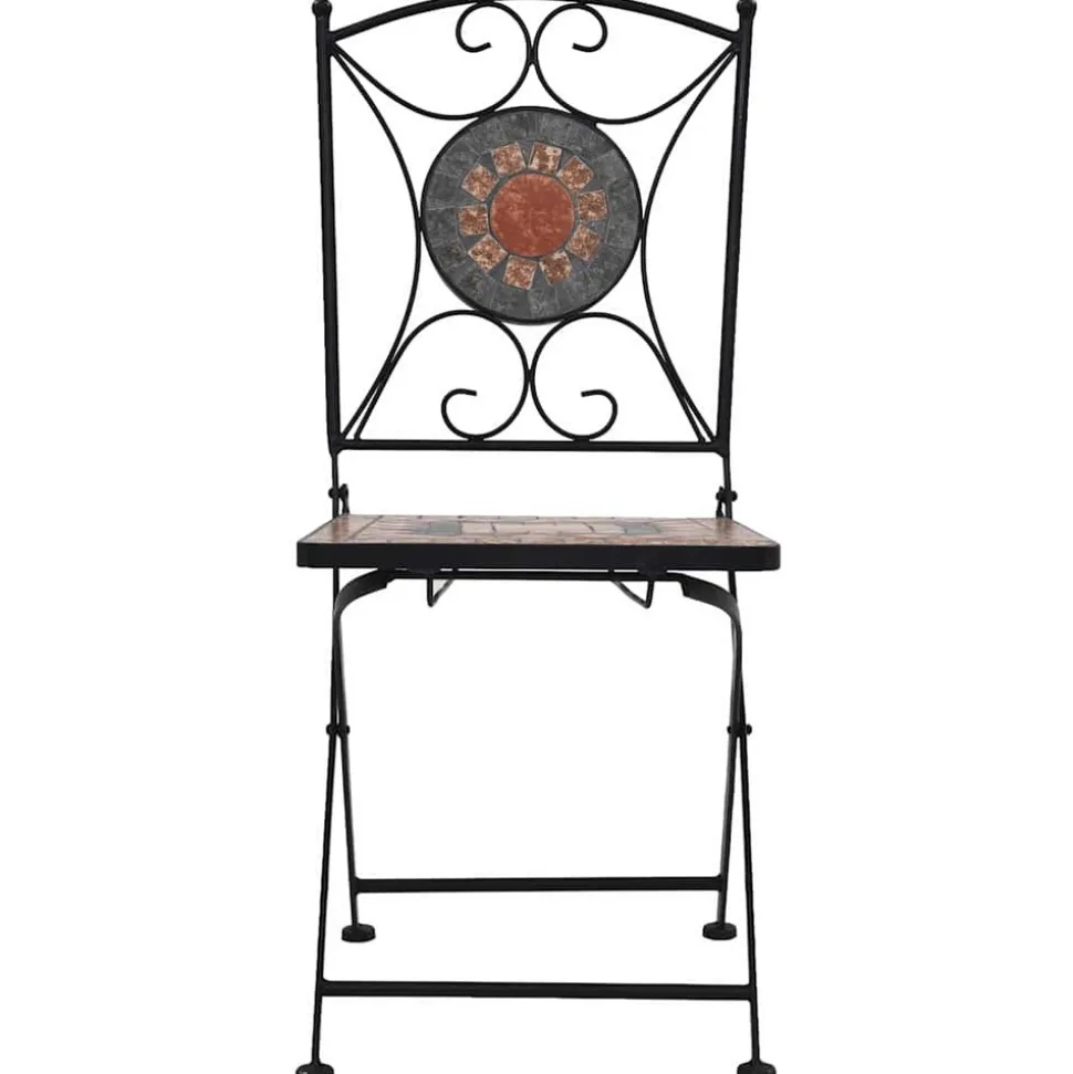 MAISON EXCLUSIVE - Chaises de bistrot mosaïque 2 pcs orange et gris