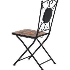 MAISON EXCLUSIVE - Chaises de bistrot mosaïque 2 pcs orange et gris