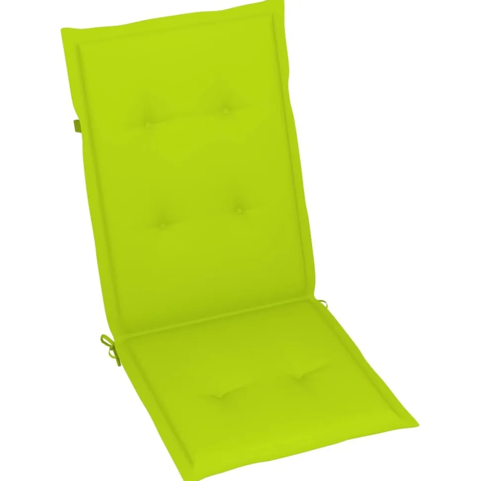 MAISON EXCLUSIVE - Chaises de jardin lot de 2 et coussins vert vif teck massif