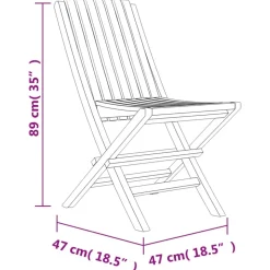MAISON EXCLUSIVE - Chaises de jardin pliantes lot de 6 47x47x89cm bois massif teck