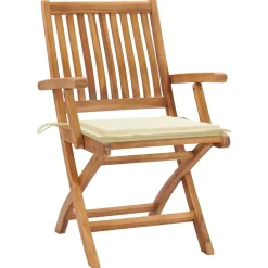 MAISON EXCLUSIVE - Chaises pliables de jardin avec coussins lot de 4 teck solide