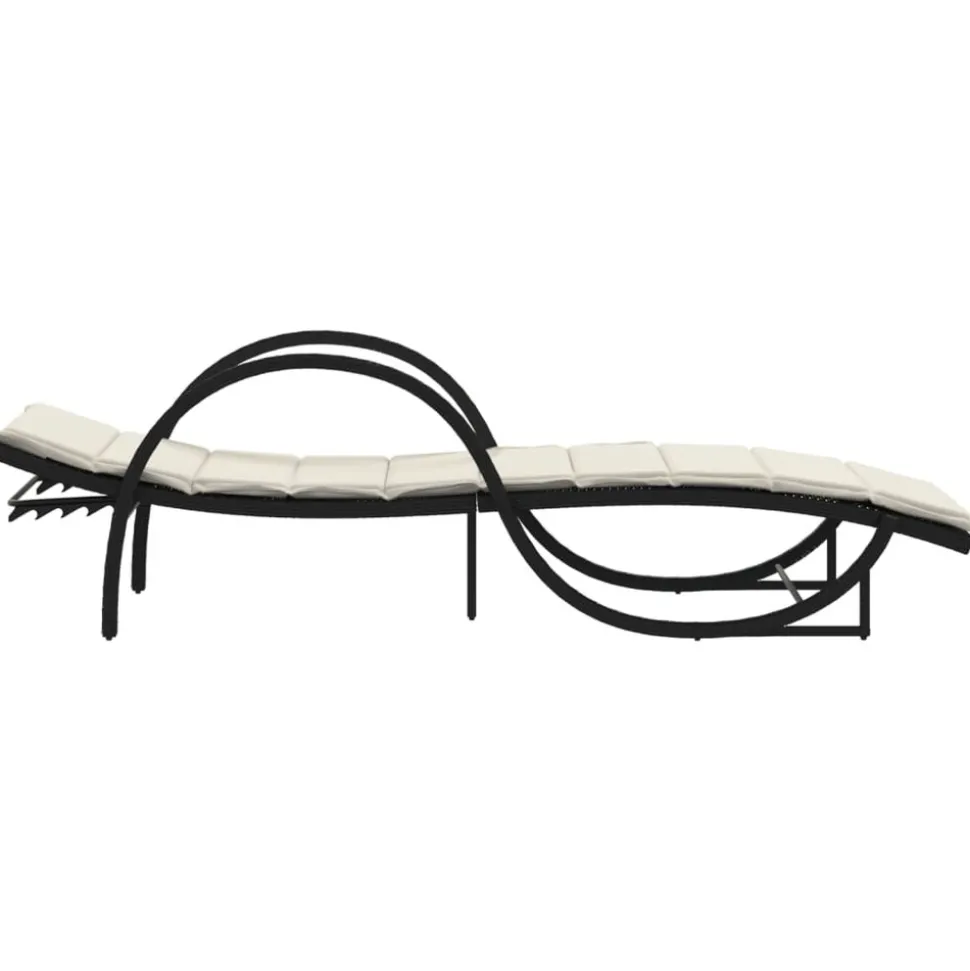 MAISON EXCLUSIVE - Chaises longues lot de 2 avec coussins noir résine tressée
