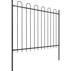 MAISON EXCLUSIVE - Clôture de jardin avec arceau en acier 181 x 150 cm noir