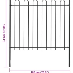 MAISON EXCLUSIVE - Clôture de jardin avec arceau en acier 181 x 150 cm noir