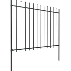 MAISON EXCLUSIVE - Clôture de jardin avec dessus en forme de lance en acier 1070 x 150 cm noir