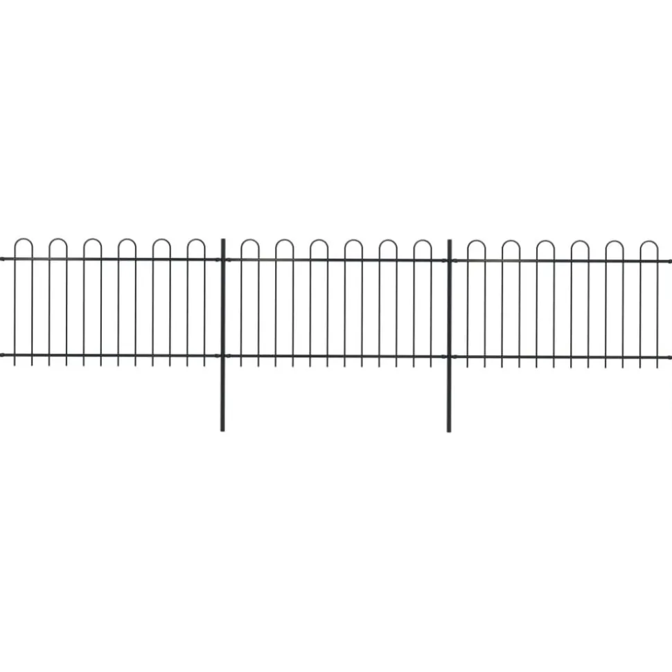 MAISON EXCLUSIVE - Clôture de jardin avec arceau en acier 537 x 100 cm noir
