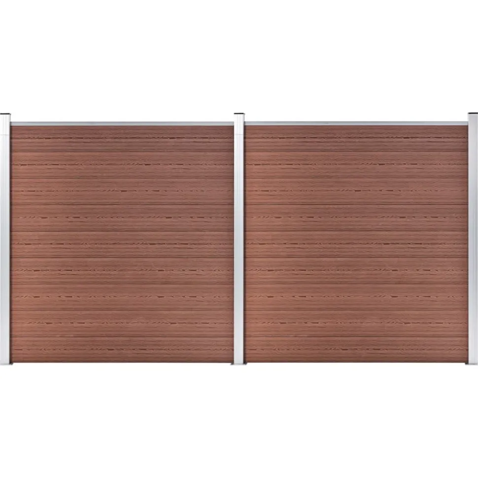 MAISON EXCLUSIVE - Clôture de jardin wpc 353x186 cm marron