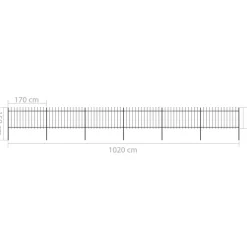 MAISON EXCLUSIVE - Clôture de jardin avec dessus en forme de lance en acier 1070 x 100 cm noir