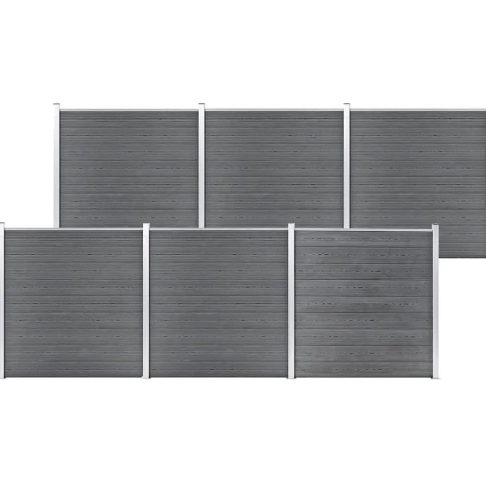 MAISON EXCLUSIVE - Clôture de jardin wpc 1045x186 cm gris