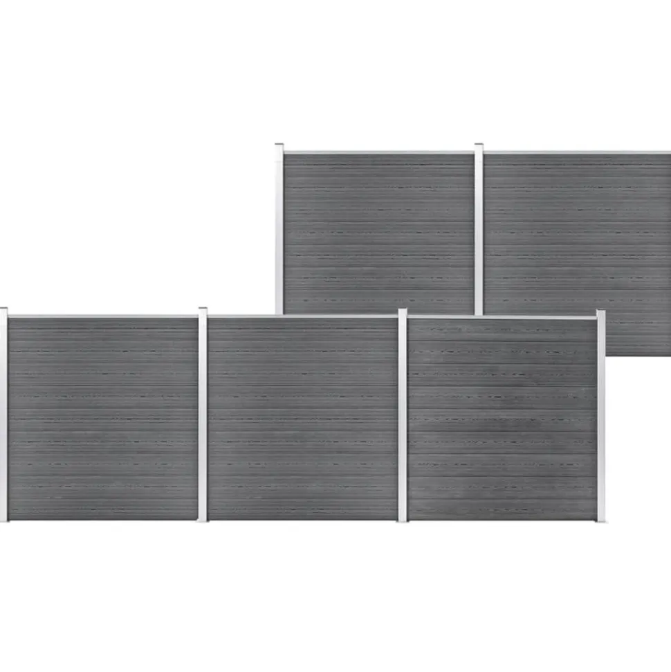 MAISON EXCLUSIVE - Clôture de jardin wpc 872x186 cm gris