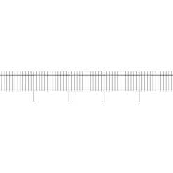 MAISON EXCLUSIVE - Clôture de jardin avec dessus en forme de lance en acier 892,5 x 100 cm noir