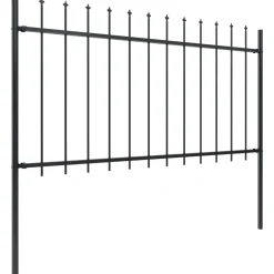 MAISON EXCLUSIVE - Clôture de jardin avec dessus en forme de lance en acier 714,5 x 100 cm noir