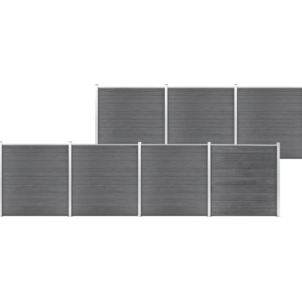 MAISON EXCLUSIVE - Clôture de jardin wpc 1218x186 cm gris