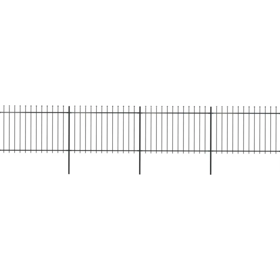 MAISON EXCLUSIVE - Clôture de jardin avec dessus en forme de lance en acier 714,5 x 120 cm noir