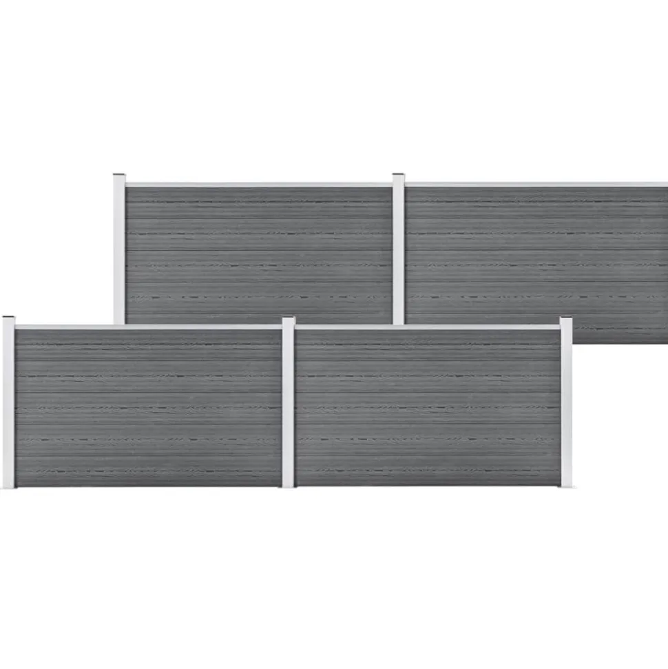 MAISON EXCLUSIVE - Clôture de jardin wpc 699x106 cm gris