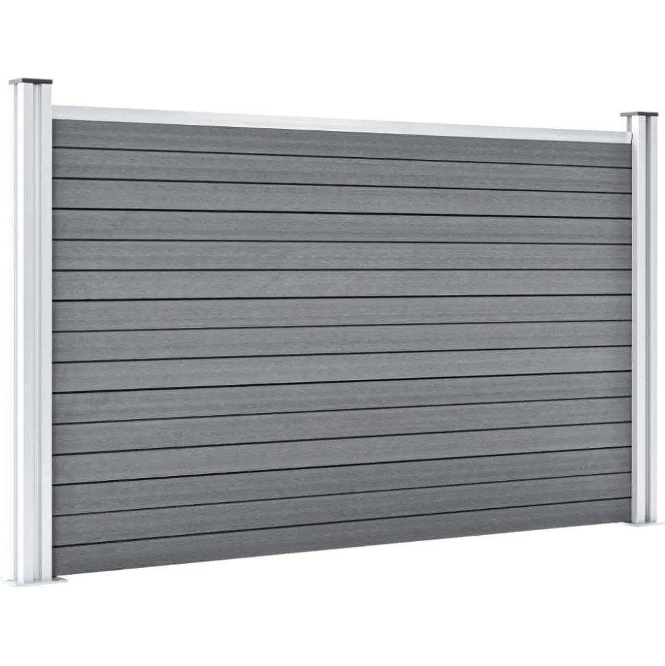 MAISON EXCLUSIVE - Clôture de jardin wpc 699x106 cm gris