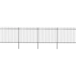 MAISON EXCLUSIVE - Clôture de jardin avec dessus en forme de lance en acier 714,5 x 150 cm noir