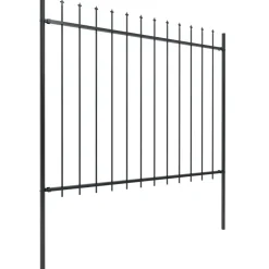 MAISON EXCLUSIVE - Clôture de jardin avec dessus en forme de lance en acier 714,5 x 150 cm noir