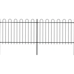 MAISON EXCLUSIVE - Clôture de jardin avec arceau en acier 359 x 120 cm noir