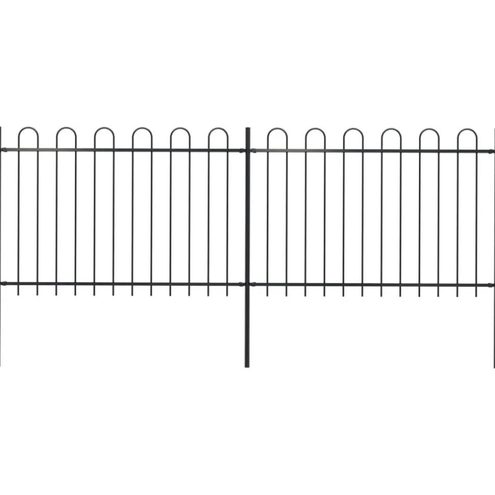 MAISON EXCLUSIVE - Clôture de jardin avec arceau en acier 359 x 120 cm noir