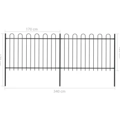 MAISON EXCLUSIVE - Clôture de jardin avec arceau en acier 359 x 120 cm noir