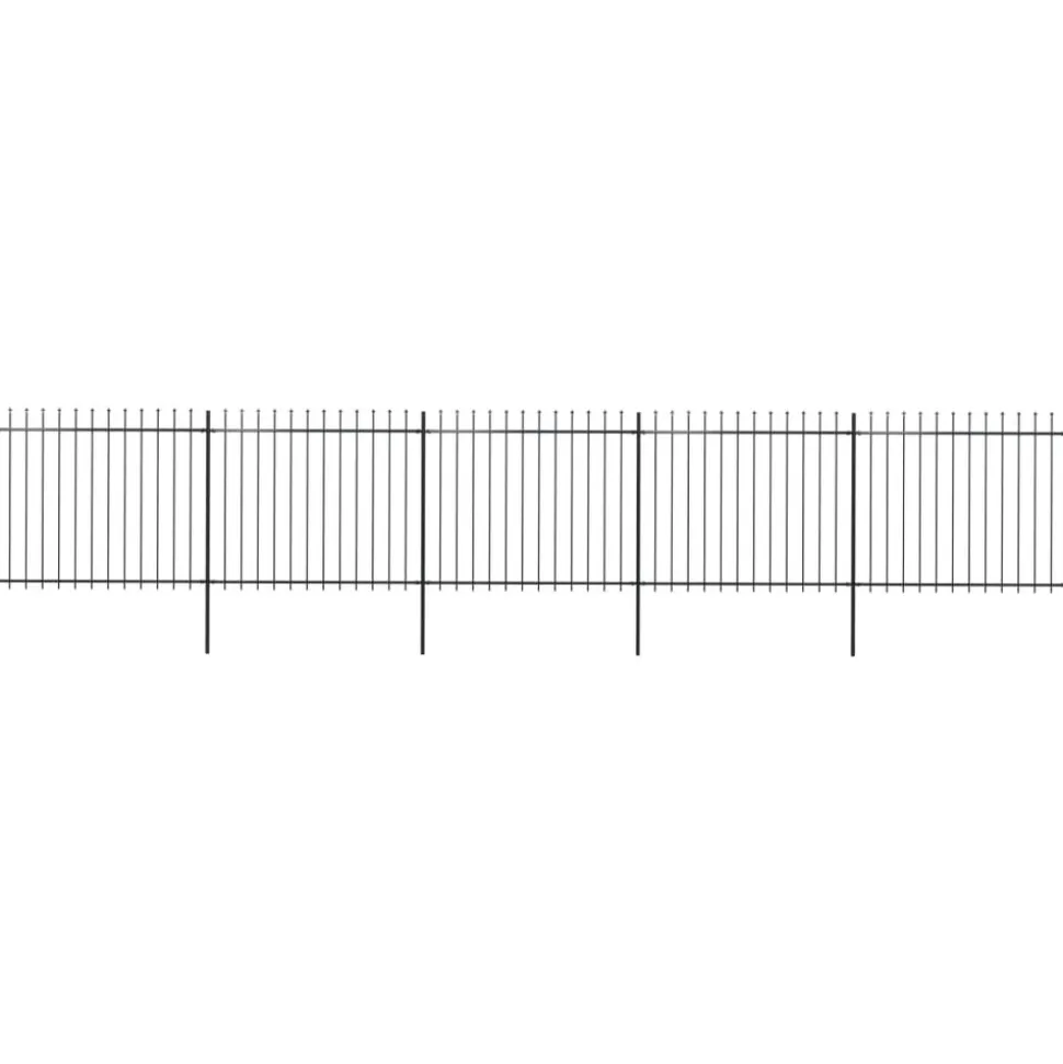 MAISON EXCLUSIVE - Clôture de jardin avec dessus en forme de lance en acier 892,5 x 150 cm noir