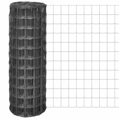 MAISON EXCLUSIVE - Clôture euro acier 25 x 1,2 m gris