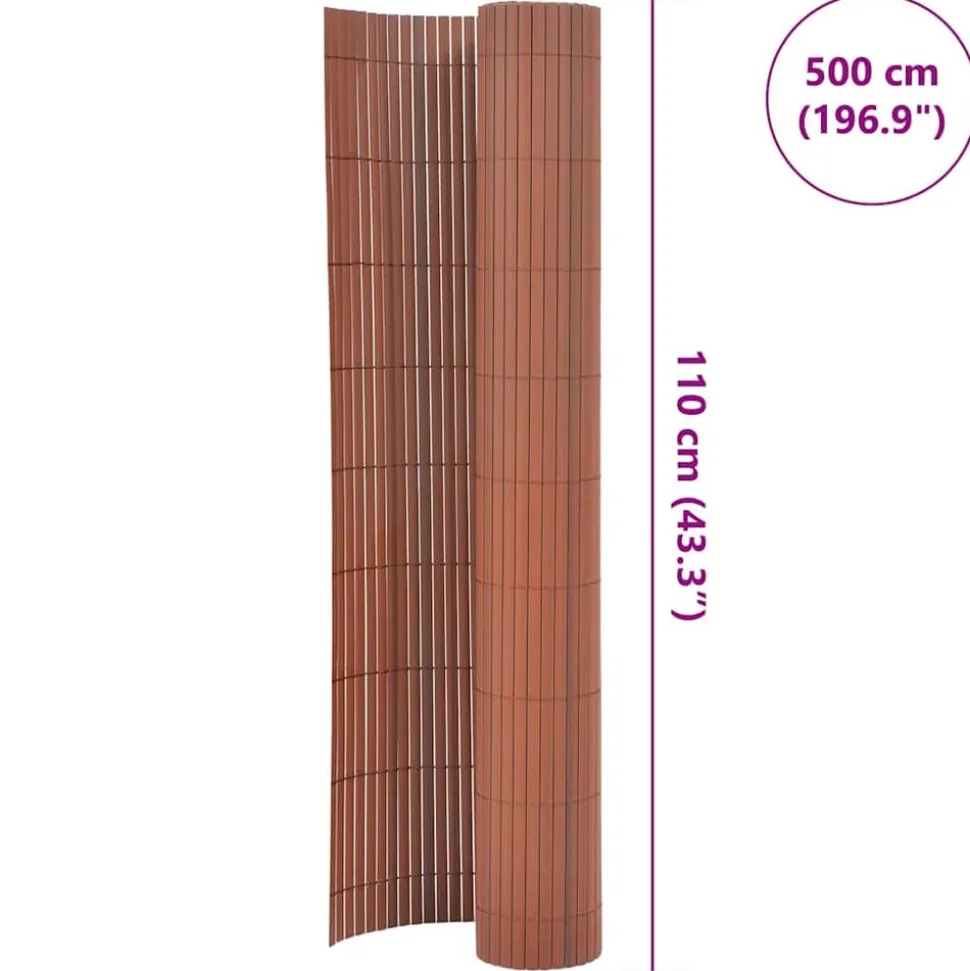 MAISON EXCLUSIVE - Clôture de jardin double face 110x500 cm marron