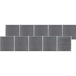 MAISON EXCLUSIVE - Clôture de jardin wpc 1737x186 cm gris
