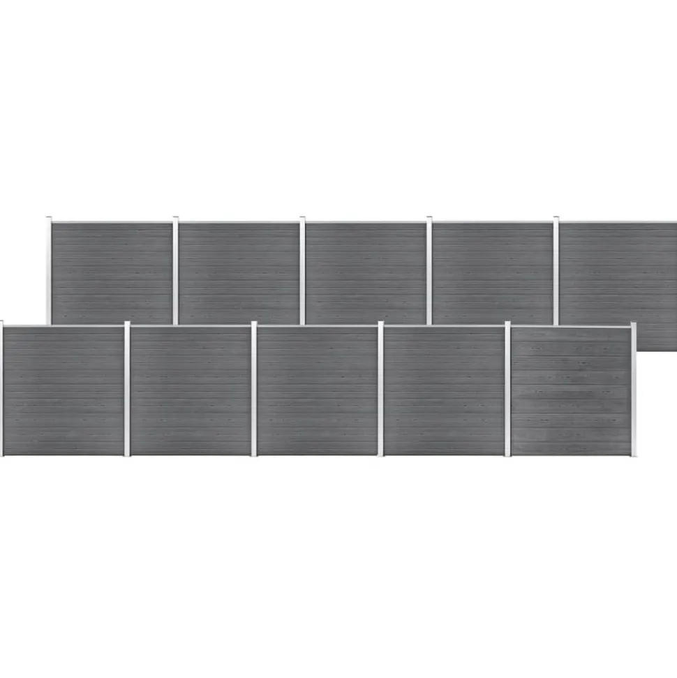 MAISON EXCLUSIVE - Clôture de jardin wpc 1737x186 cm gris