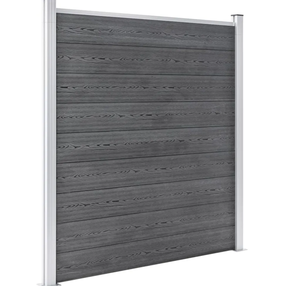 MAISON EXCLUSIVE - Clôture de jardin wpc 1737x186 cm gris