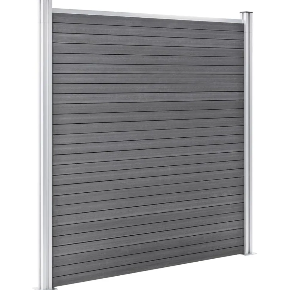 MAISON EXCLUSIVE - Clôture de jardin wpc 1737x186 cm gris