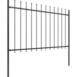 MAISON EXCLUSIVE - Clôture de jardin avec dessus en lance acier 3,4x1,2 m noir