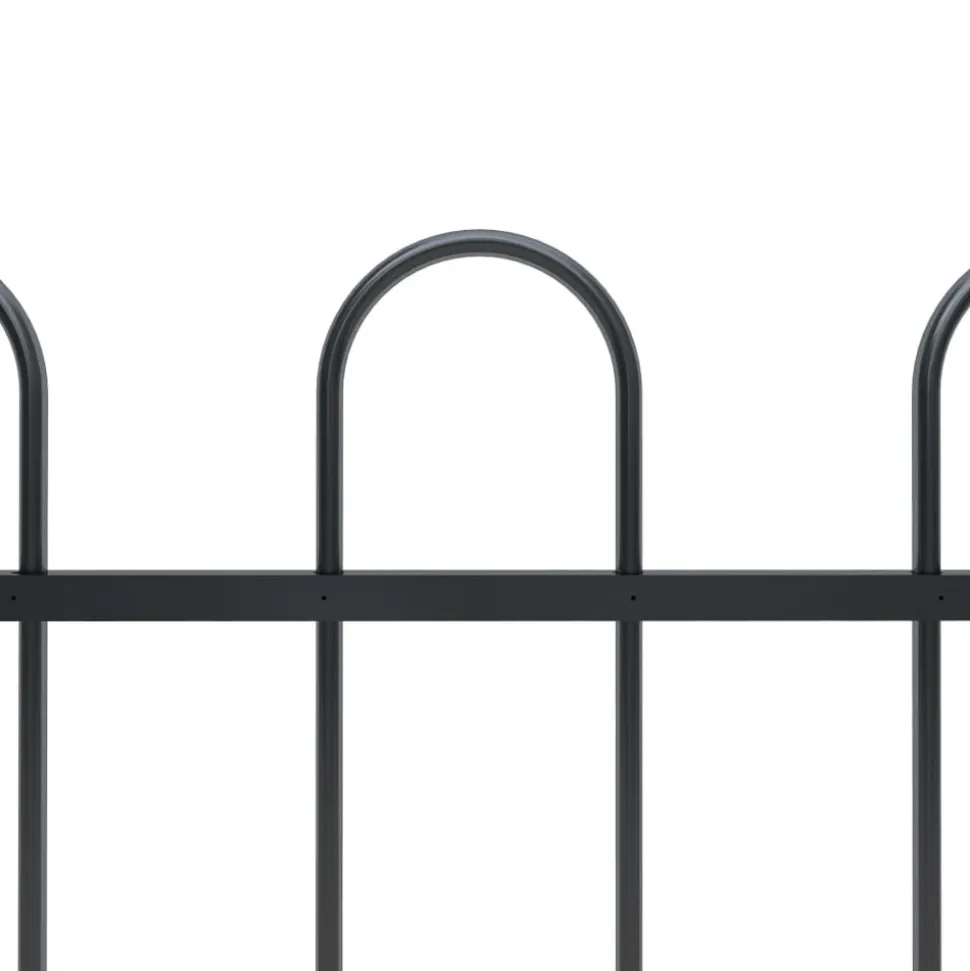 MAISON EXCLUSIVE - Clôture de jardin avec arceau en acier 1426 x 60 cm noir