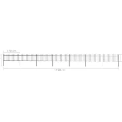 MAISON EXCLUSIVE - Clôture de jardin avec dessus en forme de lance en acier 1248 x 80 cm noir