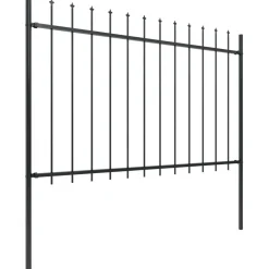MAISON EXCLUSIVE - Clôture de jardin avec dessus en forme de lance en acier 537 x 120 cm noir