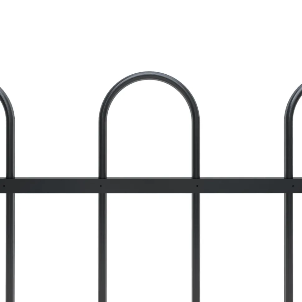 MAISON EXCLUSIVE - Clôture de jardin avec arceau en acier 1781,5 x 60 cm noir