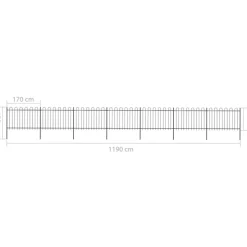 MAISON EXCLUSIVE - Clôture de jardin avec arceau en acier 1248 x 120 cm noir