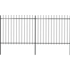 MAISON EXCLUSIVE - Clôture de jardin avec dessus en forme de lance en acier 359 x 150 cm noir