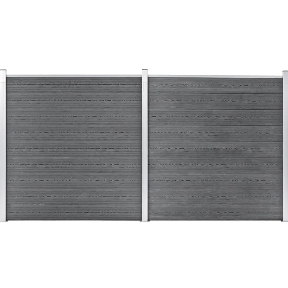 MAISON EXCLUSIVE - Clôture de jardin wpc 353x186 cm gris